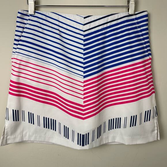 LADY HAGEN White Geometric Retro Print Golf Tennis Pickleball Skort Size 6 - Picture 1 of 6